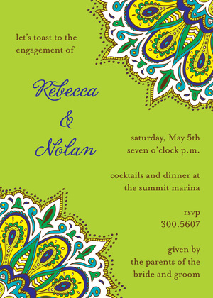 Vibrant Peacock Chalkboard Invitations