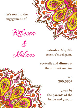 Vibrant Peacock Chalkboard Invitations