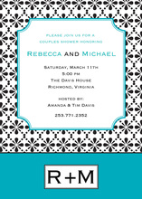 Modern Black-Turquoise Pattern Invitations