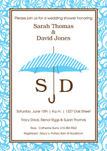 Blue Stripes Umbrella Invitations