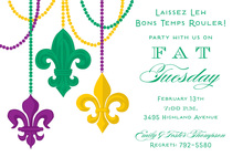 Fat Tuesday Royal Beads Fleur Invitations