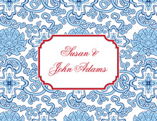 Blue Vintage Ornate Thank You Cards