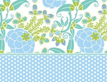 Flower Corners Blue Thank You Cards