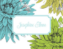 Modernized Flower Motifs Thank You Cards