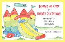 Brawny Stripes Bounce House Photo Birthday Invitations