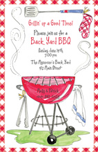 Birthday BBQ Lights Purple Invitations