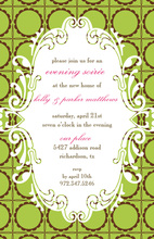 Inspired Green Damask Invitation