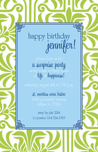 Inspired Green Damask Invitation