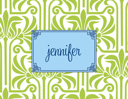 Inspired Green Damask Invitation