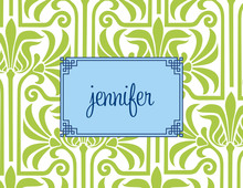 Grey Chevron Coral Border Note