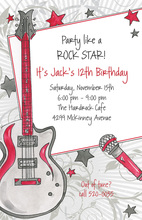 Glamorous Rock Star Birthday Party Invitations