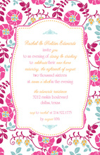 Delightful Pink Blossom In Brown Invitations