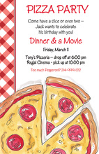 Traditional Pizza Slice Party Invitations