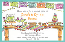 Bright Fiesta Flowers Fiesta Shower Invitations