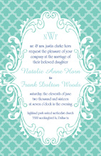 Formal Brown Border Teal Invitation