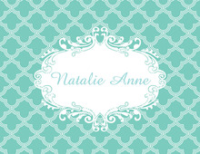 Grey Chevron Coral Border Note