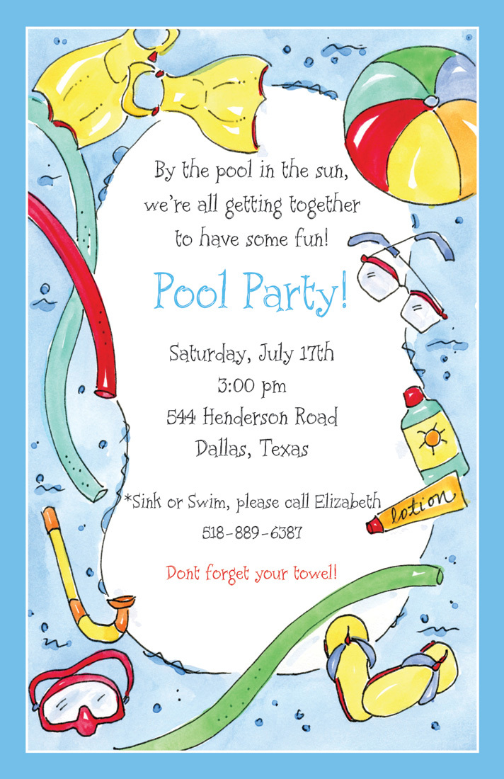 Super Splash Pool Invitations