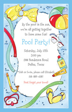 Splash Pool Little Kids Birthday Invitations