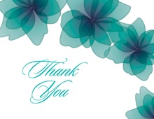 Stylish Flower Blue Thank You Cards