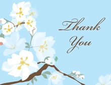 Floral String Blue Thank You Cards