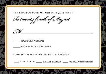 Black Elegant Rehearsal Dinner Enclosure Cards