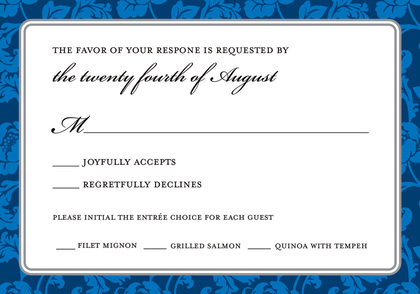 Blue Elegant Rehearsal Dinner Enclosure Cards