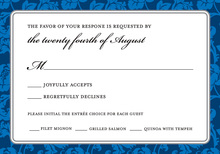 Layered Blue Vintage Borders RSVP Cards
