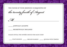 Hip Gray and Purple RSVP Cards