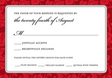 Modern Red Flourish RSVP Cards