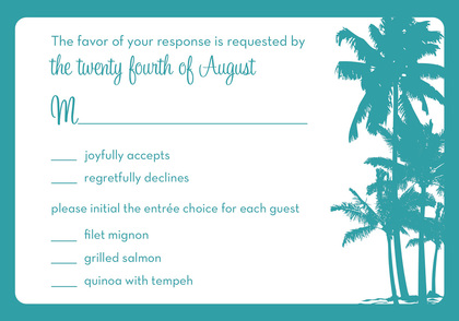 Tropical Silhouette Palm Trees Invitation