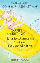 Fun Waterslide Girl Invitation