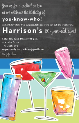 Watercolor Cocktail Drink Invitations