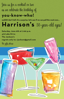 Watercolor Birthday Celebration Drink Invites