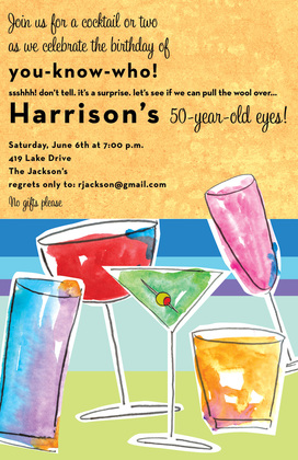 Watercolor Chill Cocktail Invitations