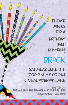 Cocktail Birthday Wishes Invitation