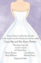 White Wedding Dress Lavender Invitations