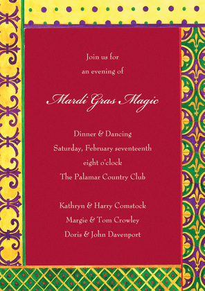 Festive Mardi Gras Invitations