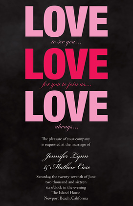 Love Love Love Bridal Shower Invitations