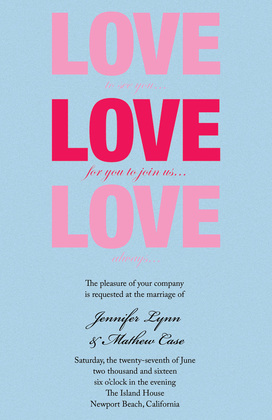 Love Love Love Bridal Shower Invitations