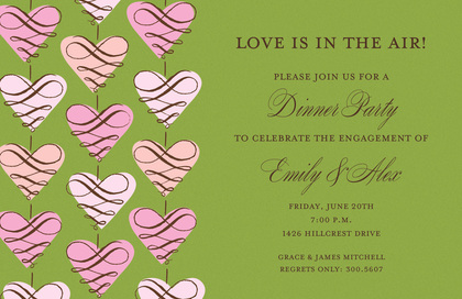 Lovely Hanging Scroll Hearts Invitation