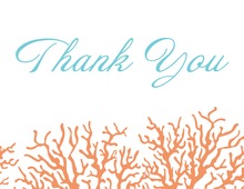 Beautiful Coral Thank You Cards