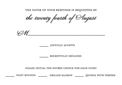 Traditional Ecru RSVP Cards