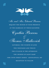 Lovely Birds Classic Blue Invitations
