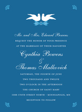 Lovely Birds Classic Blue Invitations