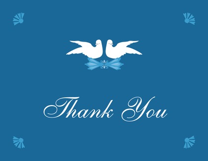 Two Modern Doves Thank You Cards