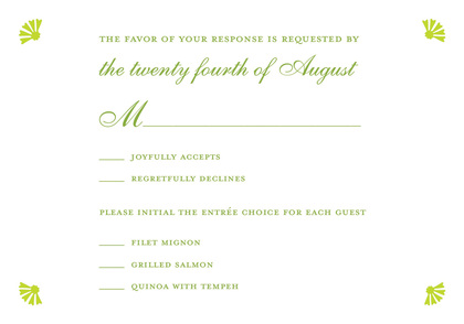 Two Doves In Wasabi Green Invitations