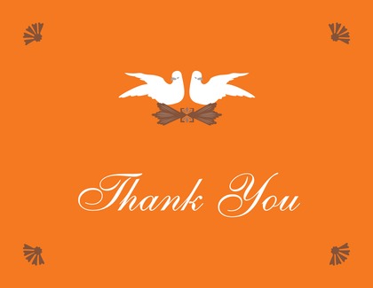 Two Modern Doves Thank You Cards