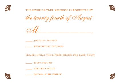 White Doves In Carrot Orange Wedding Invitations