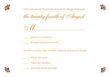 Bright White Doves Orange RSVP Cards