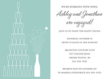 Pouring Champagne Blue Invitation